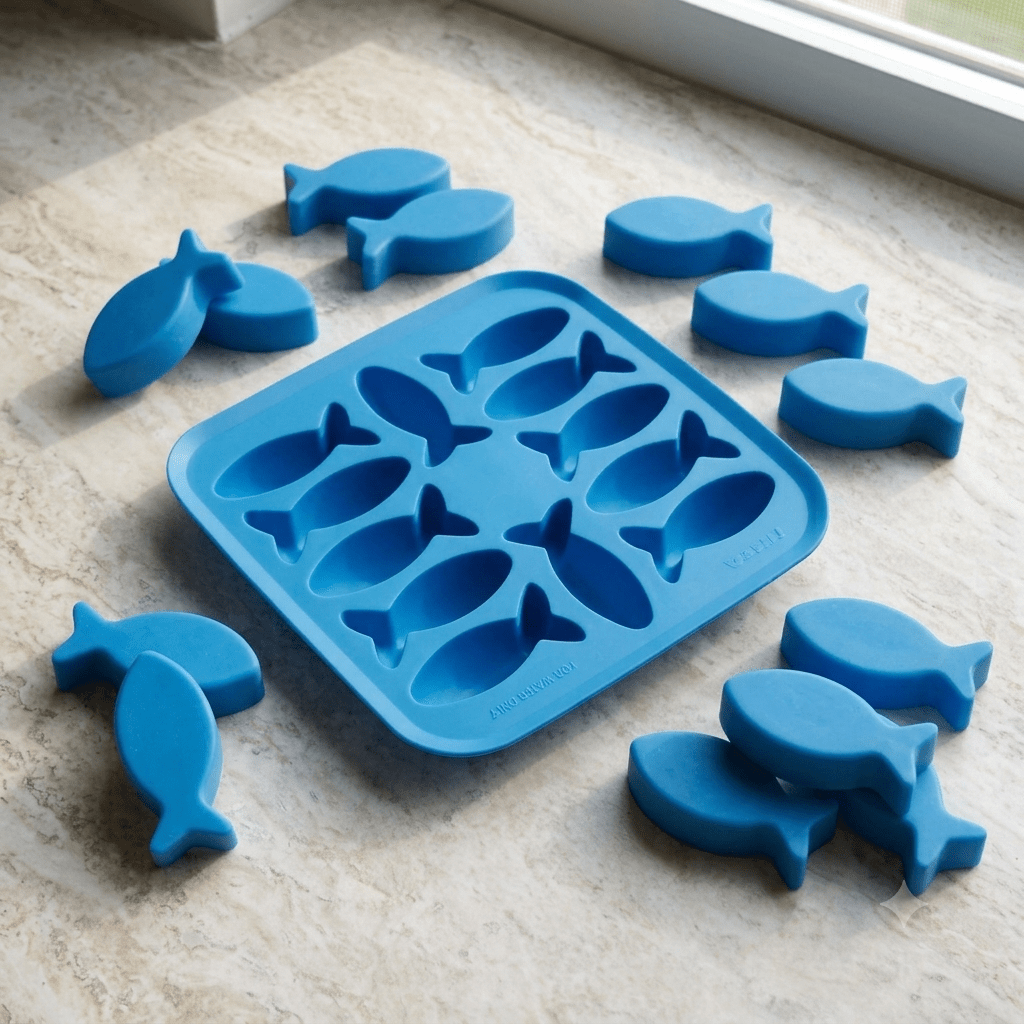 12 Cavity Fish Plastic Mold - Wixy Soap - Soap Supply