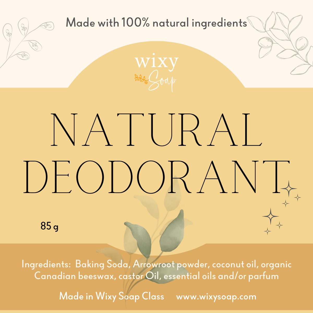 Deodorant Kit (Natural) - Wixy Soap - Soap Supply