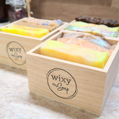 Luxury 3 Soap Bar Wood Box Set - Wixy Soap - Health & Beauty