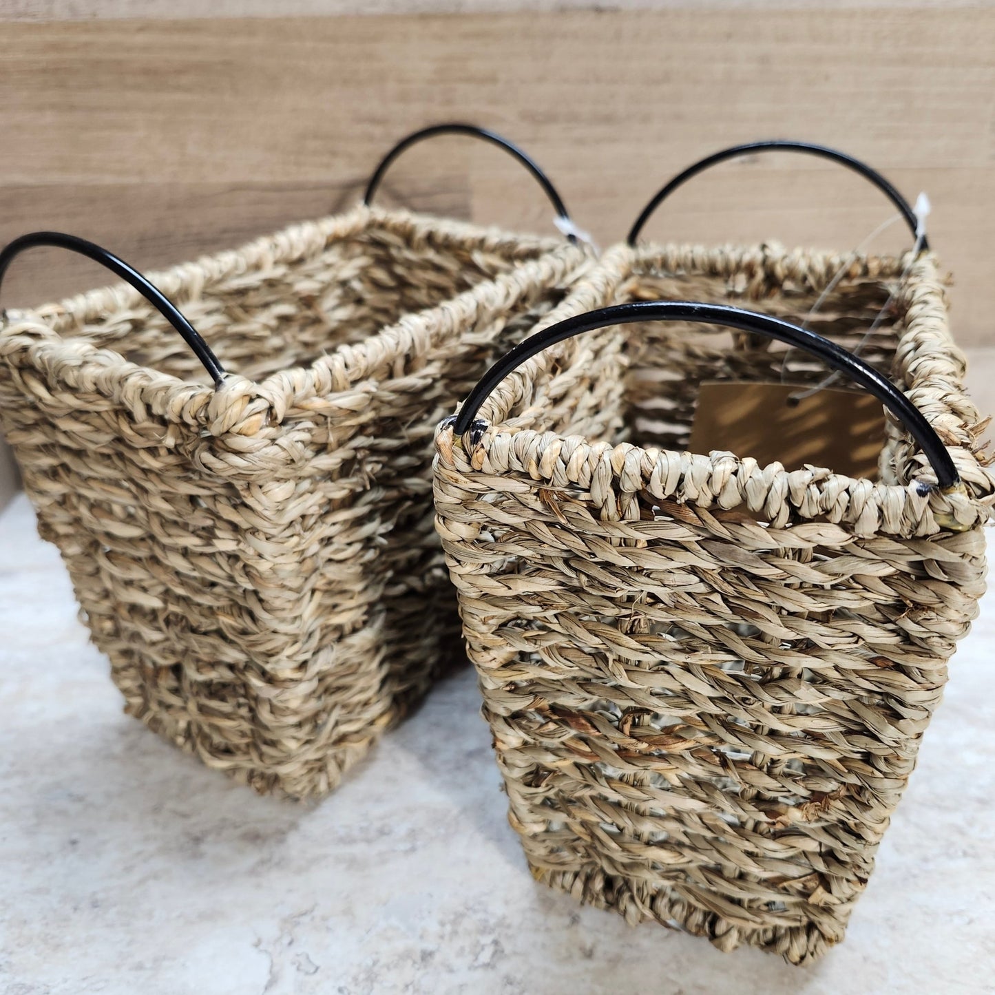 Seagrass Baskets with Sleek Metal Handles - Wixy Soap - Soap Supply