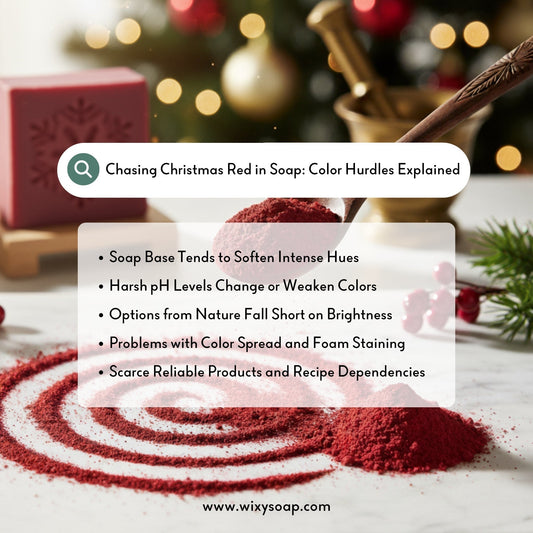 Chasing Christmas Red in Soap: Color Hurdles Explained - Wixy Soap