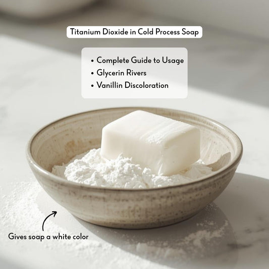 Titanium Dioxide in Cold Process Soap: Complete Guide to Usage, Glycerin Rivers, and Vanillin Discoloration - Wixy Soap