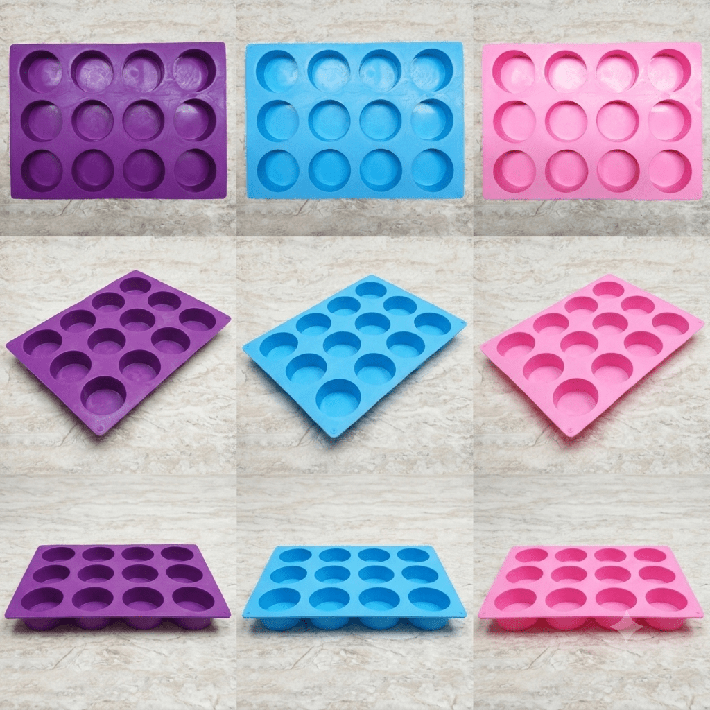 12 Cavity Circle Silicone Mold - Wixy Soap - Soap Supply