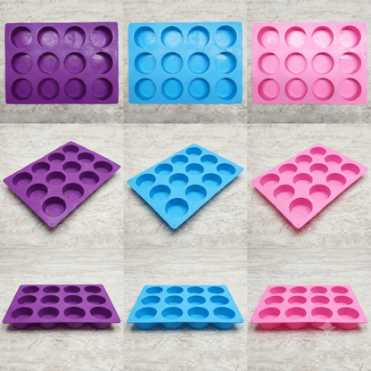 12 Cavity Circle Silicone Mold - Wixy Soap - Soap Supply