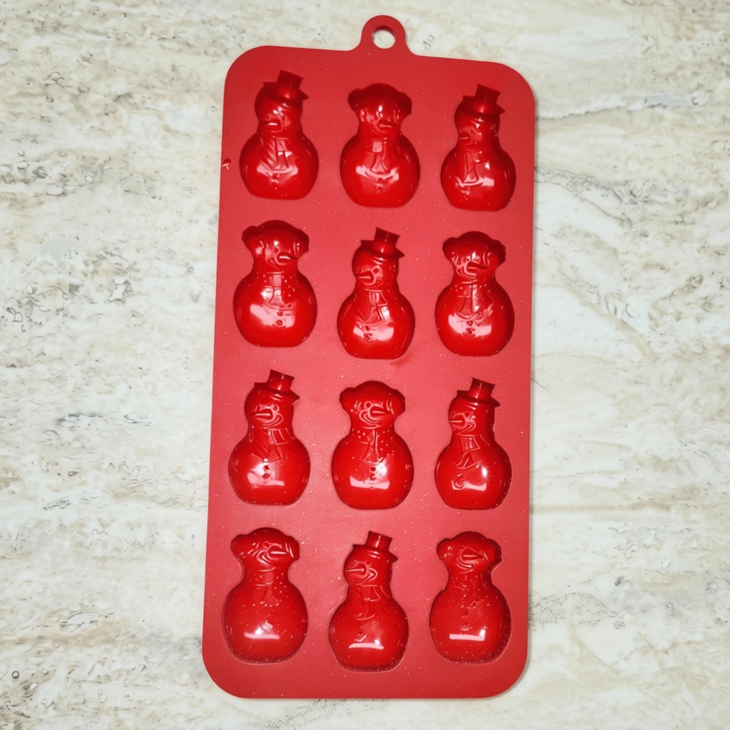 12 Cavity Snowman Silicone Mold - Wixy Soap - Soap Supply