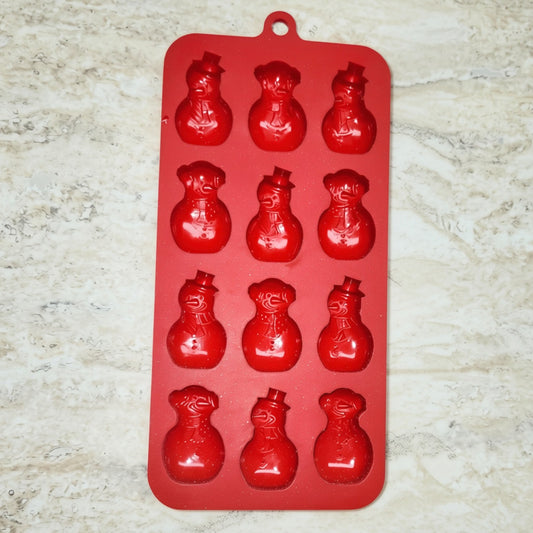 12 Cavity Snowman Silicone Mold - Wixy Soap - Soap Supply