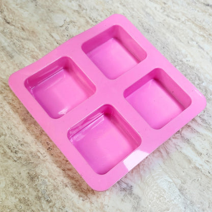 4 Cavity Square Silicone Mold - Wixy Soap - Soap Supply