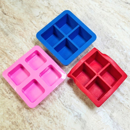 4 Cavity Square Silicone Mold - Wixy Soap - Soap Supply