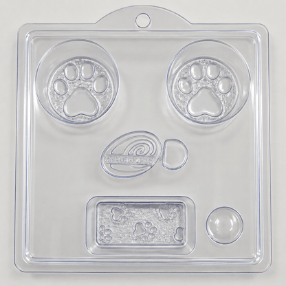 5 Cavity Plastic Mold Dog Variety - Wixy Soap - Soap Supply