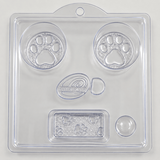5 Cavity Plastic Mold Dog Variety - Wixy Soap - Soap Supply
