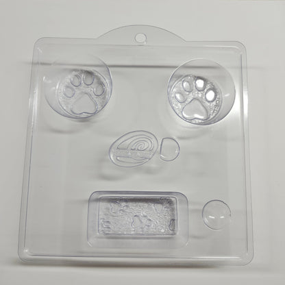 5 Cavity Plastic Mold Dog Variety - Wixy Soap - Soap Supply