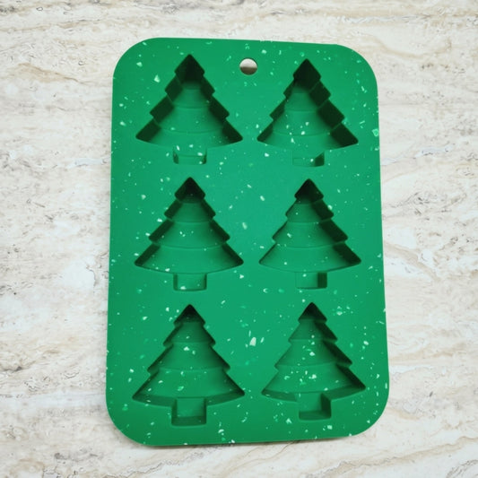 6 Cavity Christmas Tree Silicone Mold - Wixy Soap - Soap Supply