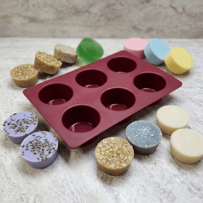 6 Cavity Circle Silicone Mold - Wixy Soap - Soap Supply