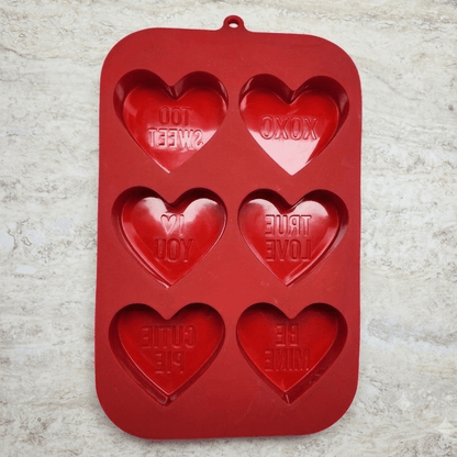 6 Cavity Heart Silicone Mold - Wixy Soap - Soap Supply