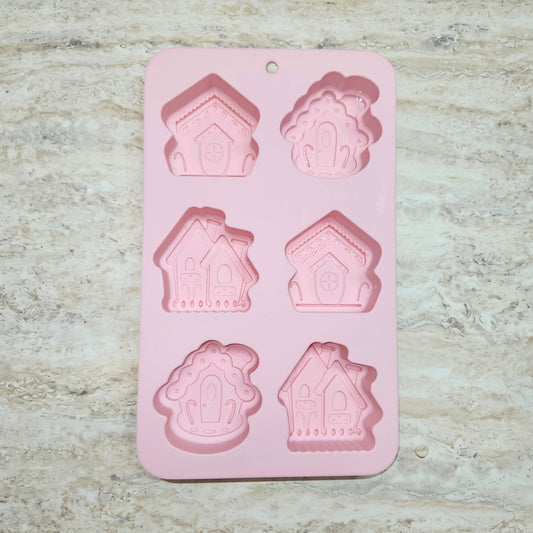 6 Cavity House Silicone Mold - Wixy Soap - Soap Supply