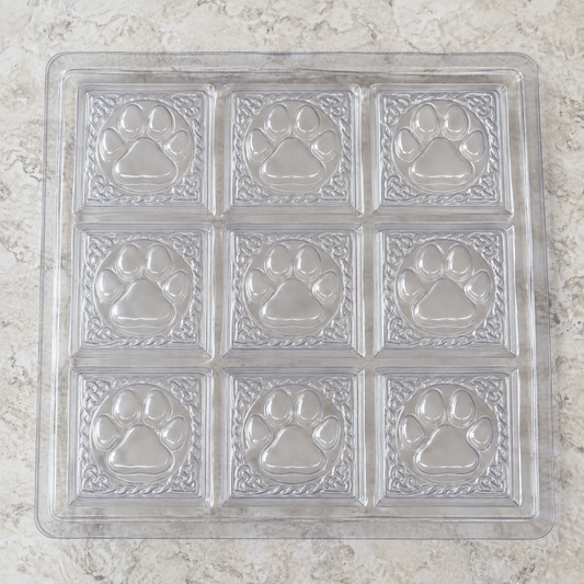 9 Cavity Plastic Mold Dog Paws - Wixy Soap - Soap Supply