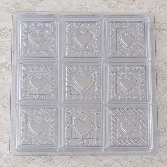 9 Cavity Plastic Mold Hearts - Wixy Soap - Soap Supply