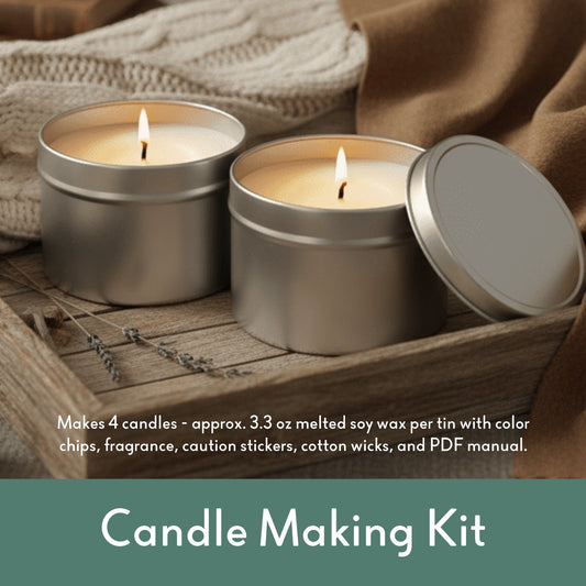 Candle Making Kit (Soy Wax - 4x4oz Tins) - Wixy Soap - Soap Supply