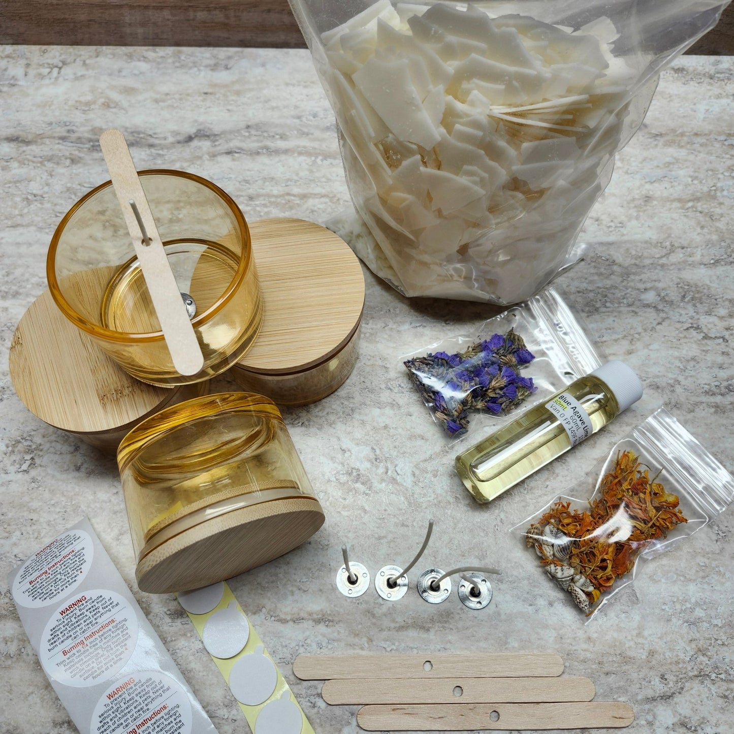Candle Making Kit (Soy Wax - 4x4oz Tins) - Wixy Soap - Soap Supply