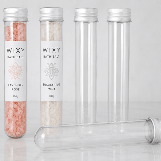 Clear Plastic Salt Tubes 45 mL - Wixy Soap - Soap Supply