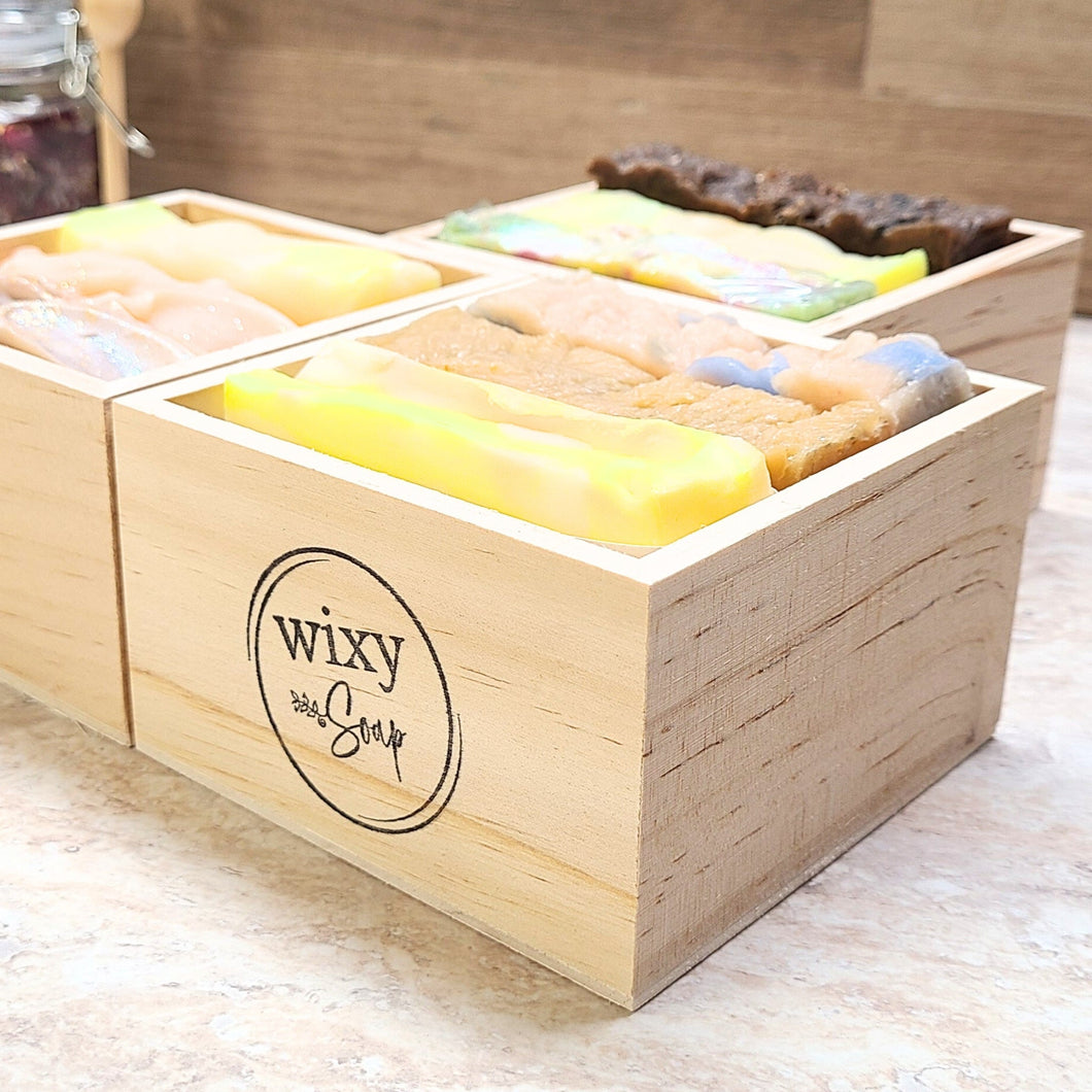 Luxury 3 Soap Bar Wood Box Set - Wixy Soap - Health & Beauty