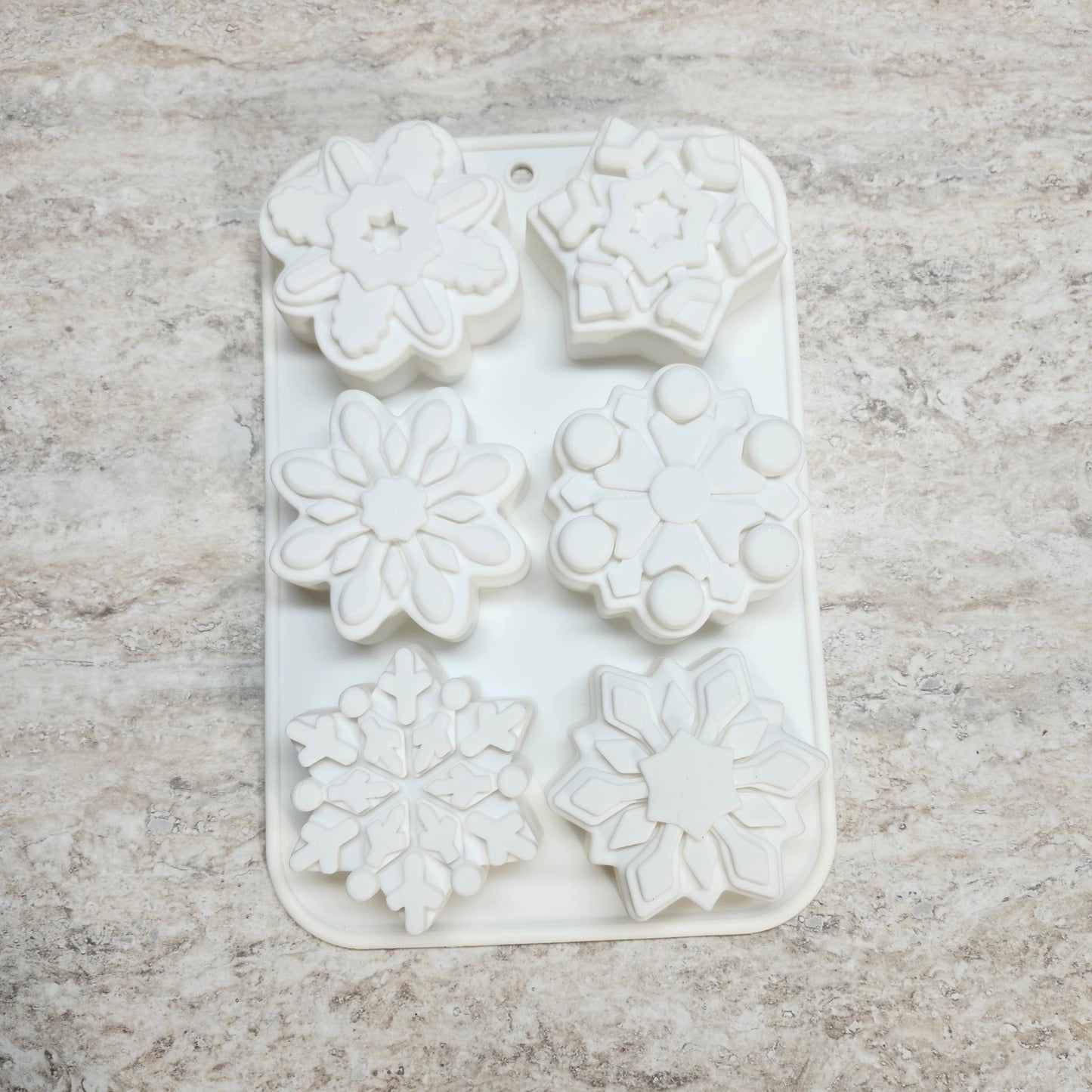 Snowflake Silicone Soap Mould 6 - cavity - Wixy Soap - Soap Supply