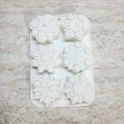 Snowflake Silicone Soap Mould 6 - cavity - Wixy Soap - Soap Supply